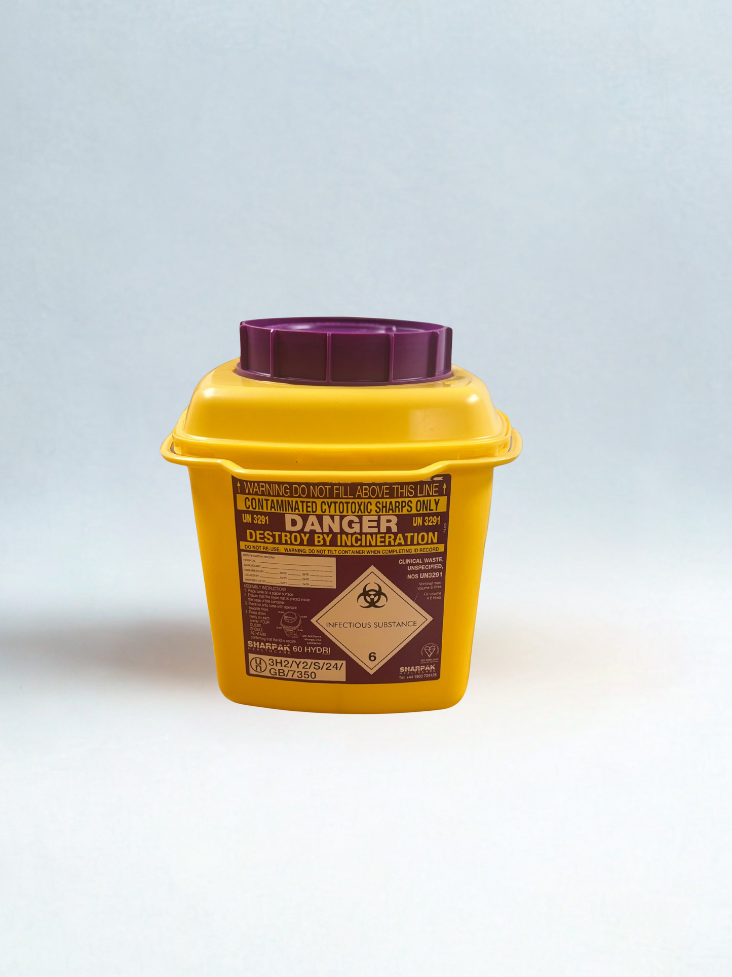 6 Litre Purple Clinical Sharps Container (Disposal)