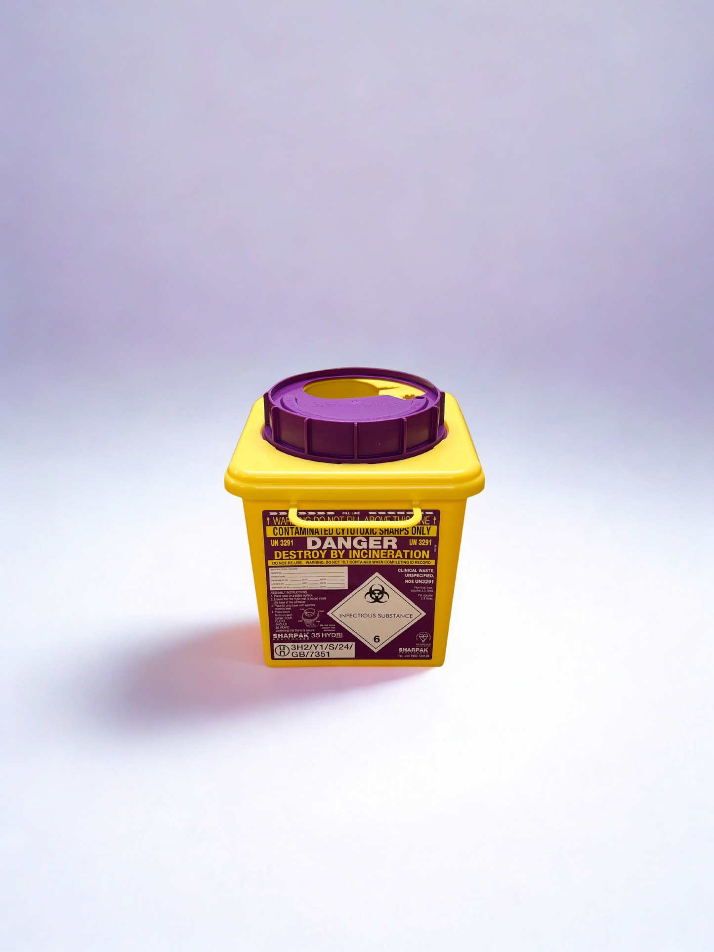 3.5 Litre Purple Clinical Sharps Container